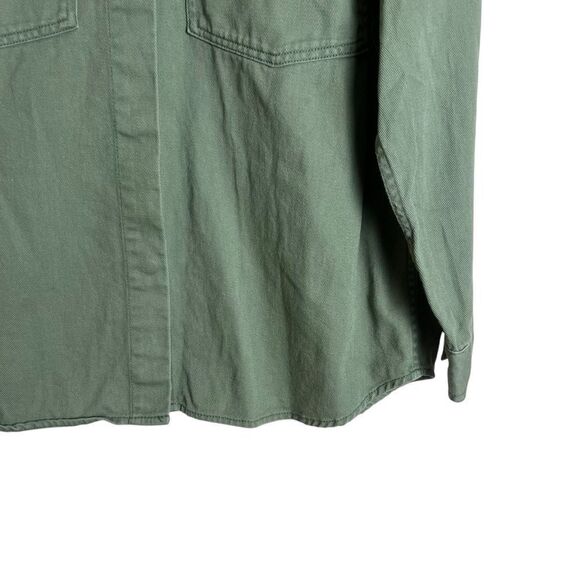 Zara‎ green denim button down shirt. Size small - Picture 7 of 7